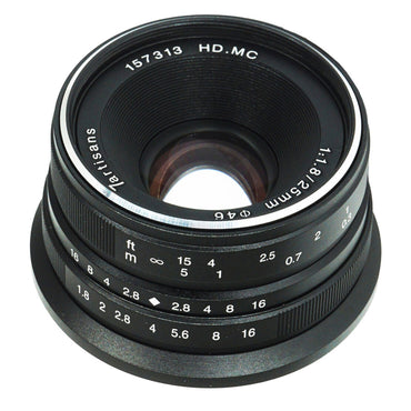 7Artisans 25mm F/1.8 APS-C Format Fujifilm X Mount Compact Portrait Prime Lens MF Manual Focus for Mirrorless Cameras | Black Silver