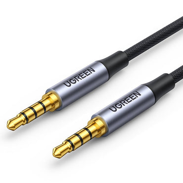 UGREEN 3.5mm 4-Pole TRRS Male to Male AUX Audio Cable Hi-Fi with Gold-Plated Jack Connectors, Nylon Braided Jacket, Multi-Layer Shielding for PC, Phone, Tablet, Speaker, Amplifier, etc. (0.5M, 1M, 1.5M, 2M, 3M, 5M)