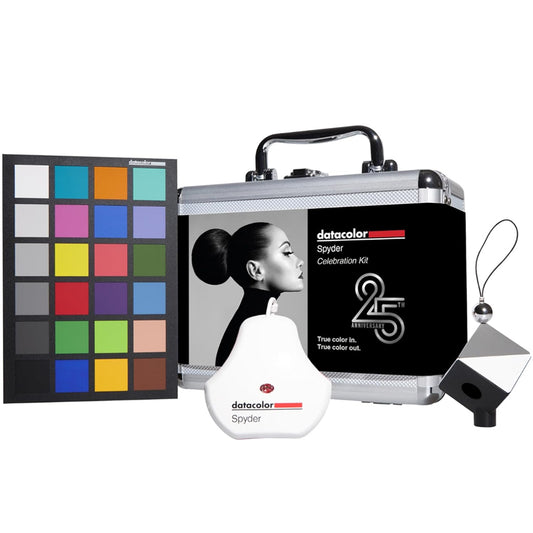 Datacolor SPYDER Celebration Kit Color and Display Management System with Monitor Colorimeter, SpyderCube RAW Calibration Tool and Checkr 24 Photo Color Chart  for Photo Editing