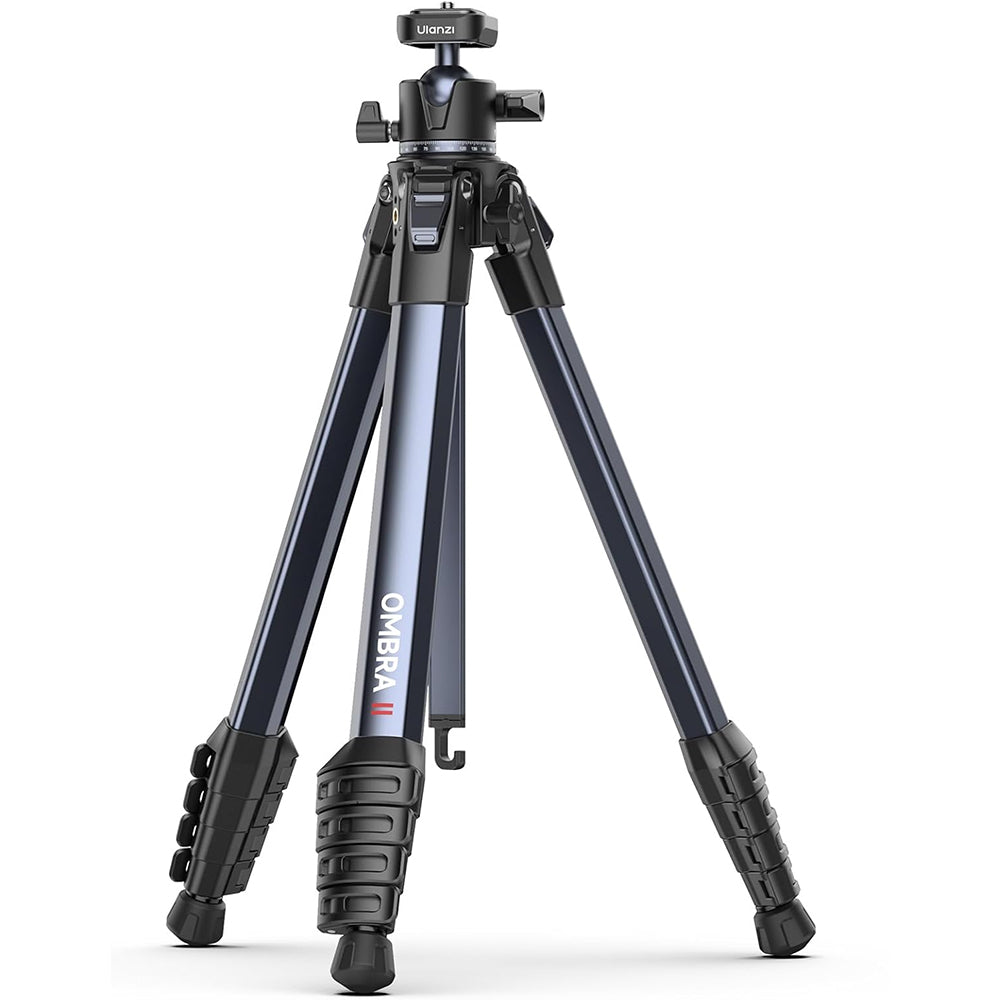 Ulanzi OMBRA II Travel Tripod with 10kg Max Payload, Fluid Pan & Tilt Head, Panoramic Ball Head, 360° Rotation Phone Clamp for DSLR, Mirrorless, Cinema Camera Videography Photography | T154 | T155 | T156
