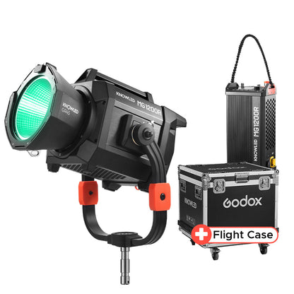 Godox KNOWLED MG1200R 1600W RGB LED Studio Light with G-mount GR45 Reflector & Flight Case | 1800-10000K CCT | 118000 Lux Brightness | HSI, RGBW, GEL, X-Y, CCT, FX Color Mode | DMX512, LumenRadio CRMX, Bluetooth, Ethernet, On-board Control