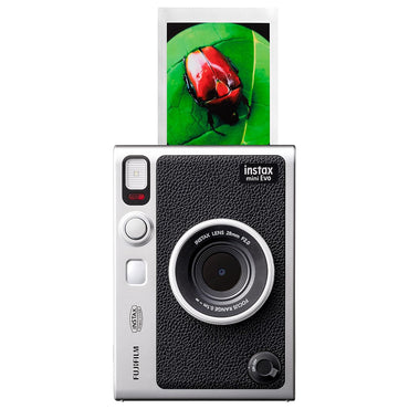 FUJIFILM Instax Mini Evo Hybrid Instant Film Camera with Built-In Mini Instant Film Direct Printer, Save Printed Images, 10 Lens Effects & 10 Film Effects, Bluetooth 4.2 - Black, Brown