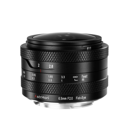 AstrHori 6.5mm F2 APS-C Ultra Wide Angle Fisheye Prime Lens for Sony E / Fujifilm X / Panasonic Olympus Micro Four Thirds MFT M43 / Canon RF / Nikon Z Mount Mirrorless Cameras w/ Crystal Ball Effect, ED Glass, Manual Focus Mode & 192° FOV Field of View