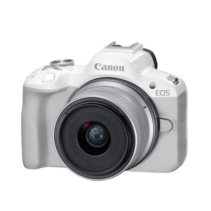 Canon EOS R50 Mirrorless Camera with RF-S 18-45mm f/4.5-6.3 IS STM Lens Kit, 24.2MP APS-C CMOS Sensor DIGIC X Processor, 4K UHD Video, Wi-Fi & Bluetooth, Digital Teleconverter, Touch Screen LCD Display, Vlogging & Live Streaming Ready