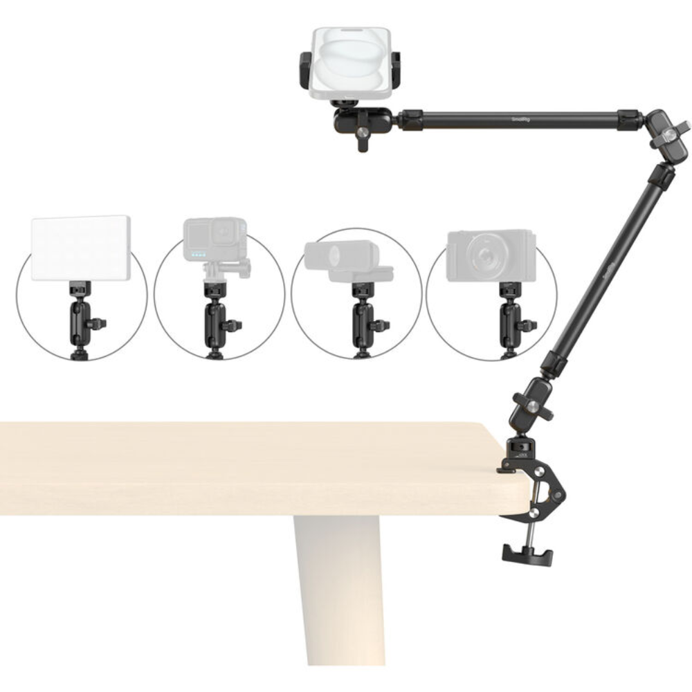 SmallRig Desktop Magic Arm with Crab-Shaped Clamp - MagSafe Mount / Smartphone Clamp
