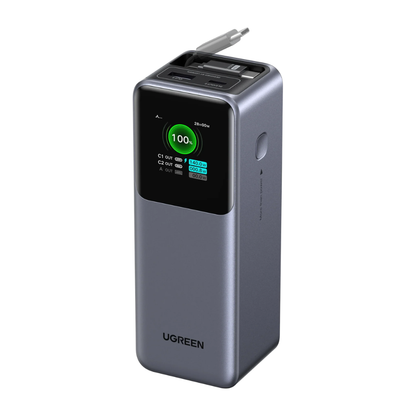 UGREEN Nexode 20000mAh 165W Power Bank w/ Retractable USB-C Cable