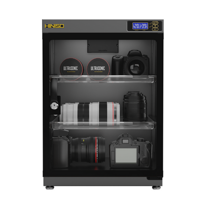 Hiniso 70L Electric Dry Cabinet Dehumidifier Digital Automatic Humidity Controller with Adjustable Shelves, LED LCD Display for Jewerly, Leather Bags, Electronics, DSLR and Mirrorless Camera, Lens, Photography Equipment Storage | AD-70S