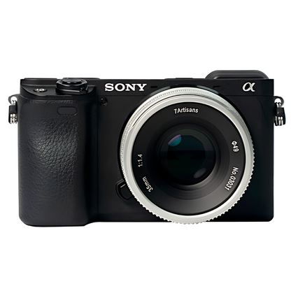 7Artisans 35mm F/1.4 APS-C Format Sony E Mount Compact Portrait Prime Lens MF Manual Focus for Mirrorless Cameras | Black Silver
