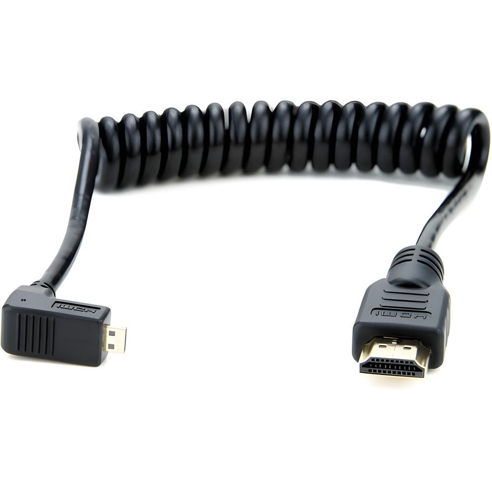 Atomos 30cm HDMI Coiled Cable w/ 4K60 HDR FHD240fps Support, Passive, Durable Connectors, Pro Video