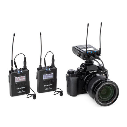 [CLEARANCE] Saramonic UWMIC9S TX9 + TX9 + RX9 Dual Transmitter and Single Receiver Camera Mount UHF Wireless Microphone System with USB Type-C Port, Noise Cancelling and Mono / Stereo Mode Switch for Videography and Broadcasting