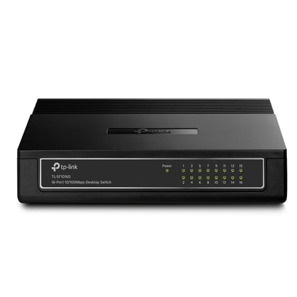 TP-Link 16 Port 10/100Mbps RJ45 Desktop / Rack Mountable Ethernet Switch with Auto Negotiation / MDI / MDIX, 802.3X Flow Control for Networking | TL-SF1016D, TL-SF1016DS