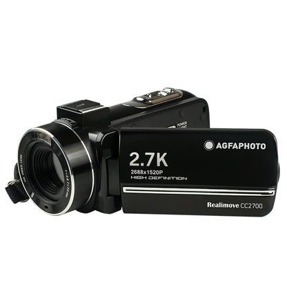 AGFAPHOTO Realimove (CC2700) 24MP Digital Video Camcorder Camera Recorder with 18x Optical Zoom, 2.7K Video Capture, 3" IPS Touch Screen Panel Display, Max 256GB Memory Storage Support for Photography Videography