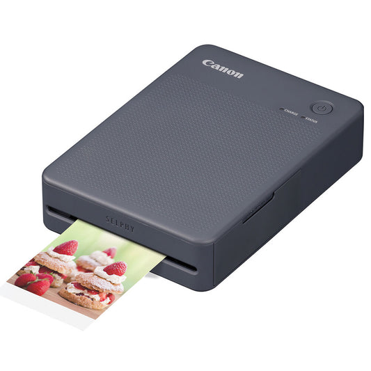 Canon SELPHY QX20 Compact Portable Photo Printer with Bordered / Borderless 2.1 x 3.4 Inches Card Size Print, Dye Sublimation Thermal Transfer Technology & 287 DPI Resolution | Gray White
