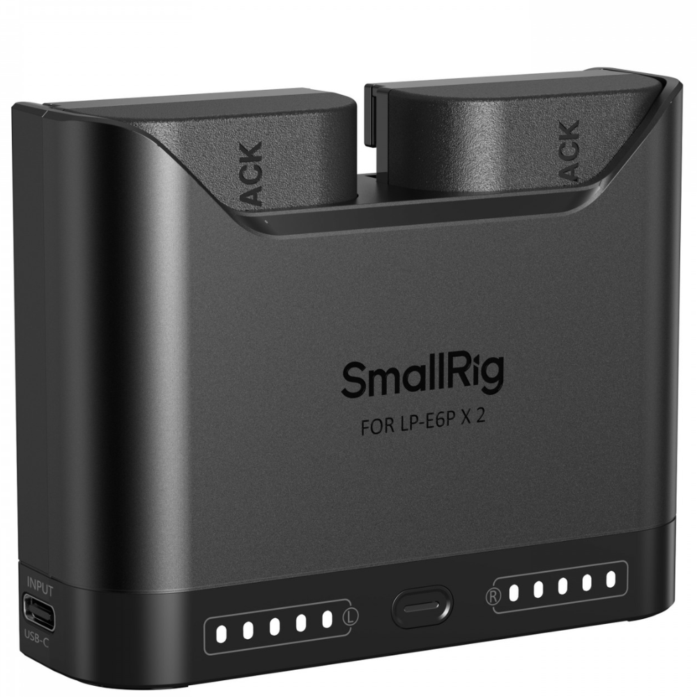 SmallRig Dual Bay Camera Battery Charger with LED Display & USB-C Fast Charging