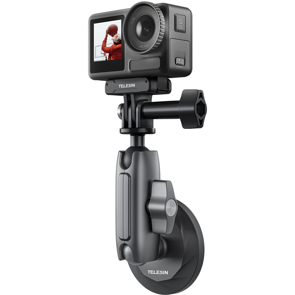 TELESIN Action Camera Magnetic Base Dual Ball Head Articulating Arm Mount for GoPro DJI OSMO Insta360 SJCAM