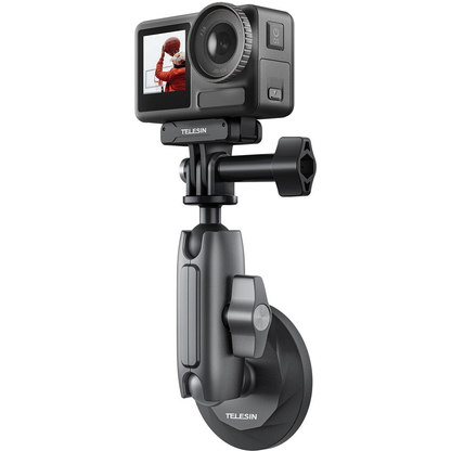 TELESIN Action Camera Magnetic Base Dual Ball Head Articulating Arm Mount for GoPro DJI OSMO Insta360 SJCAM