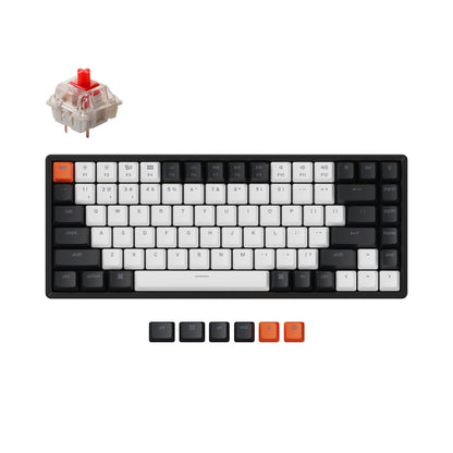 Keychron K2 84 Keys Bluetooth Wireless / Wired Compact Tenkeyles Mechanical Keyboard with Hot-Swappable Switches and RGB Backlight for Mac and Windows PC Computer (Red Linear, Brown Tactile) K2C1H K2C3H