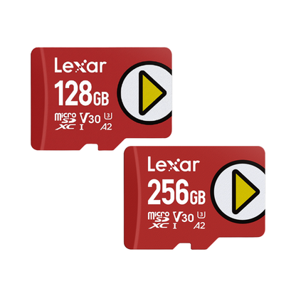 Lexar PLAY microSDXC UHS-I V30 A2 U3 Class 10 Memory Card, Up to 205MB/s Read and 140MB/s Write | 128GB / 256GB