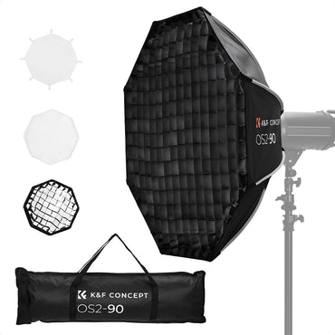 K&F Concept 65/90cm Quick Release Octagon Softbox, Bowens Mount, Dual Diffusers | OS2-65/OS2-90