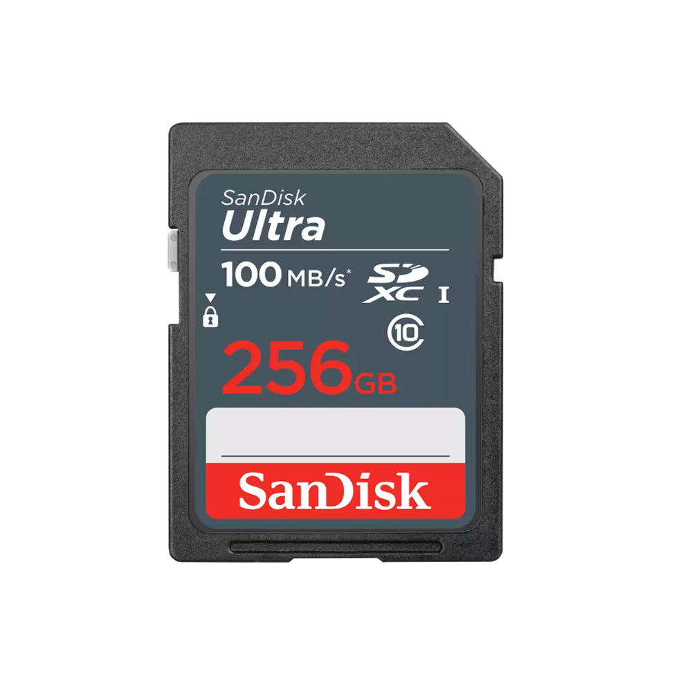 SanDisk Ultra SDSDUNR 256GB SDXC UHS-I U1 Class 10 Memory SD Card with 100MB/s Transfer Speed and Write Protect Switch