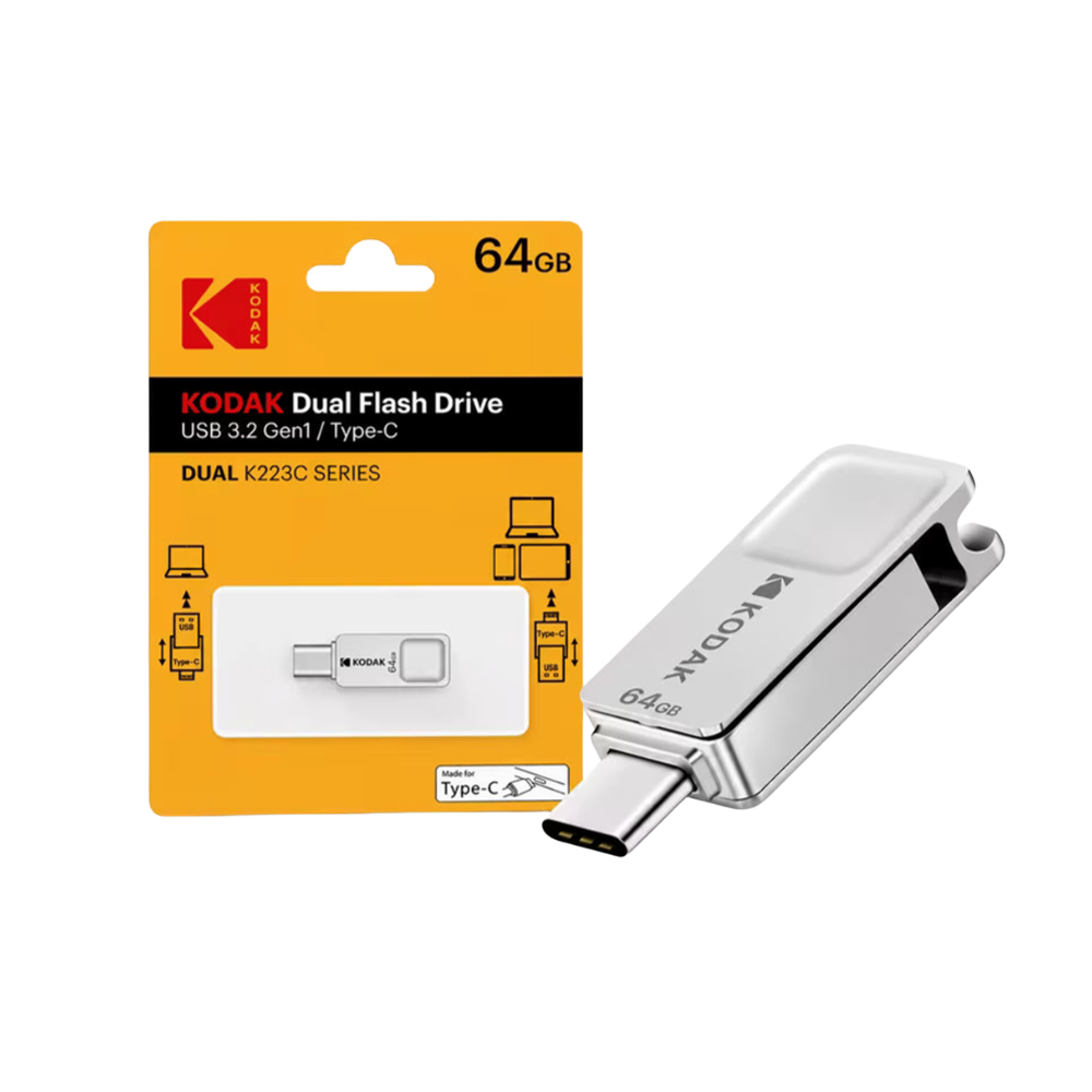 KODAK K223C 64GB Dual Flash Drive USB 3.1 / USB Type-C OTG Port Memory Stick