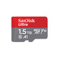 SanDisk Ultra MicroSD SDSQUAC 1.5TB SDXC UHS-I U1 Class 10 A1 Micro SD Memory Card with 150MB/s Transfer Speed, Full HD Video Record, Water / Shock / Magnet / X-Ray Proof and Memory Zone App Support