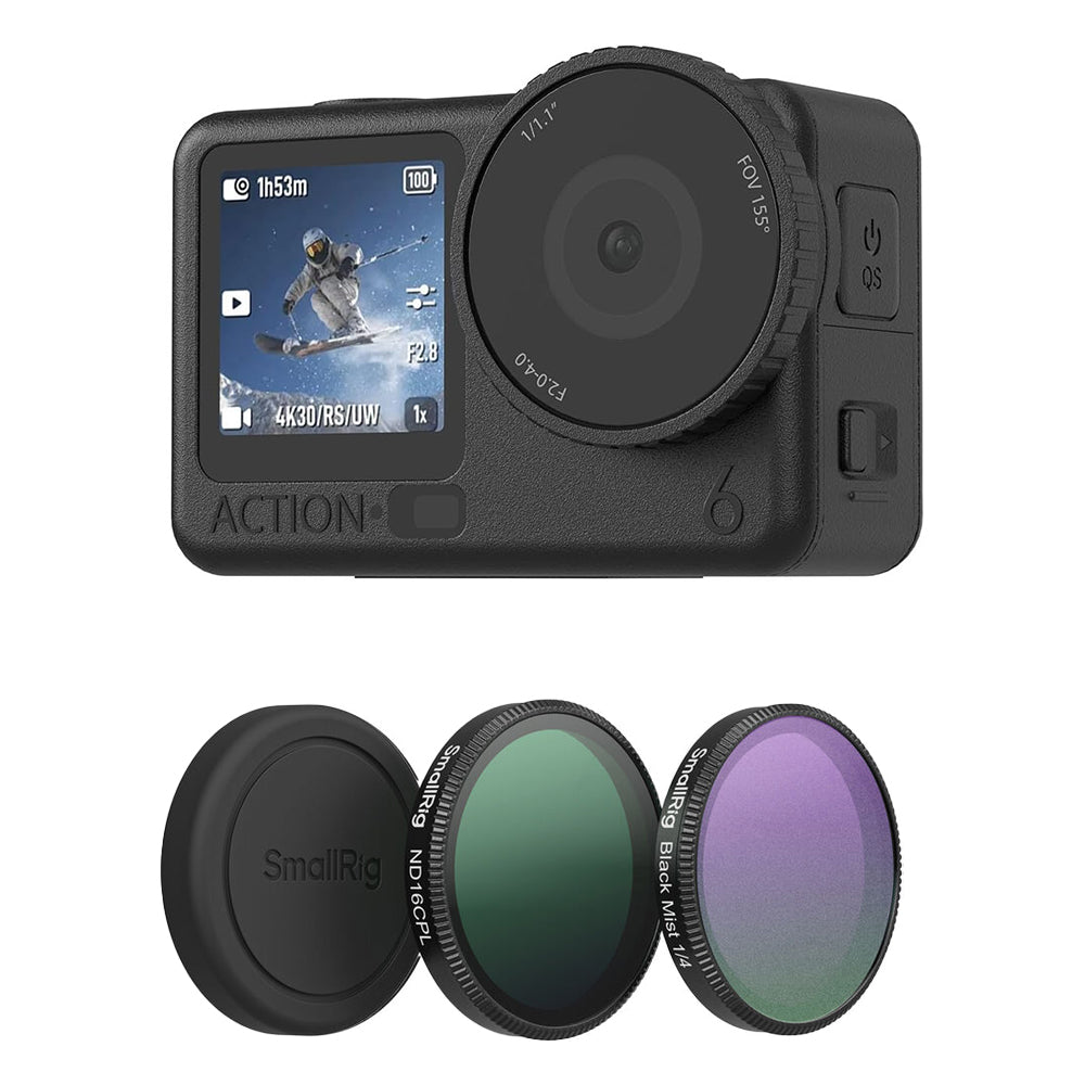 SmallRig DJI Osmo Action 6 Lens Filter Kit ND8 / ND16 / ND32 / CPL / Black Mist 1/4 / UV Ultraviolet