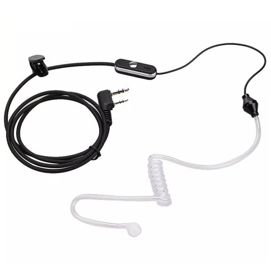 BaoFeng 2 Pin PTT Push-To-Talk Microphone Earpiece Ear Mounted Headset with 3.5mm Ear Stereo Top Pin, 2.5mm Mic Stereo Bottom Pin Ear Radio Compatible with Two-Way Radio