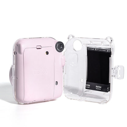 Pikxi CM12 Fujifilm Instax Mini 12 Clear Transparent Protective Camera Case Bag with Shoulder Strap