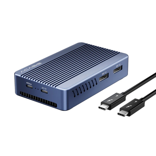 ACASIS TBU405 Plus 40Gbps Thunderbolt SSD Enclosure & Docking Station with 8K 60fps Video DisplayPort, USB 3.1 & USB-C Hub, Cooling Fan, Up to 8TB Supported Storage Capacity, Supports PC, Laptop Computer, Windows, macOS, Linux, & Android