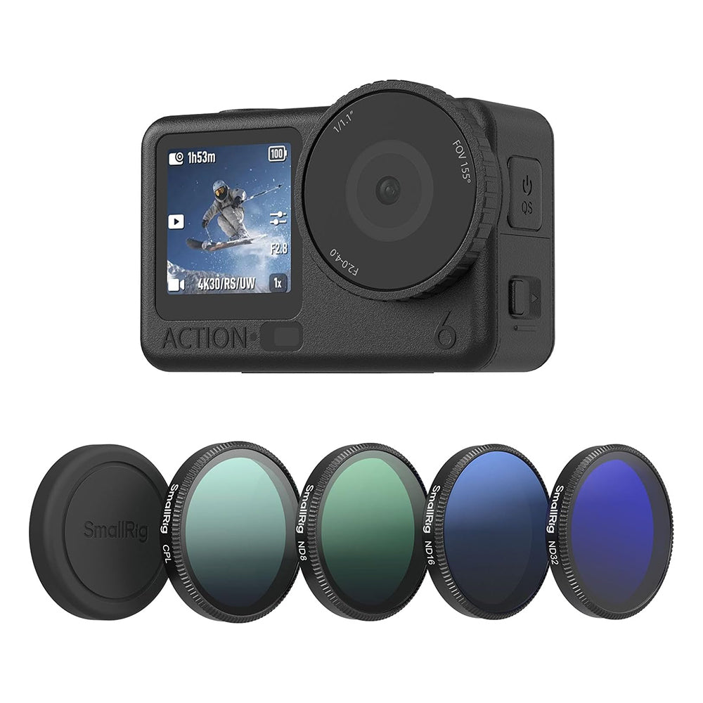 SmallRig DJI Osmo Action 6 Lens Filter Kit ND8 / ND16 / ND32 / CPL / Black Mist 1/4 / UV Ultraviolet