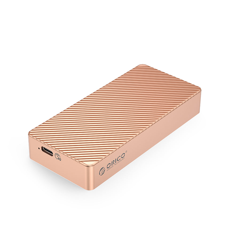 [CLEARANCE] ORICO M.2 NVME SSD Solid State Drive Enclosure with USB 3.2 Gen2 Type-C Interface, 40Gbps Transfer Rate, 4TB Max Capacity with PCIe 3.0 and UASP TRIM Function for Smartphone PC Desktop Laptop | Rose Gold | M214C3-U4