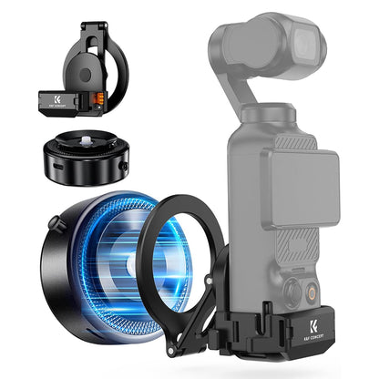 K&F Concept DJI Osmo Pocket 3 Electric Vacuum Magnetic Suction Cup Mount Kit with MagSafe Attachment, 1/4" Screw Hole, Cold Shoe Interface, One-Touch Release Button, USB-C Charging Port for Photography, Content Creation, Vlogging & Travel