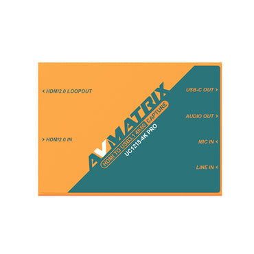 AVMATRIX UC1218 4K / Pro HDMI 2.0 TO USB Gen1 / 2 Type C Video Capture Box, 10Gb/s Port and Mic/Line