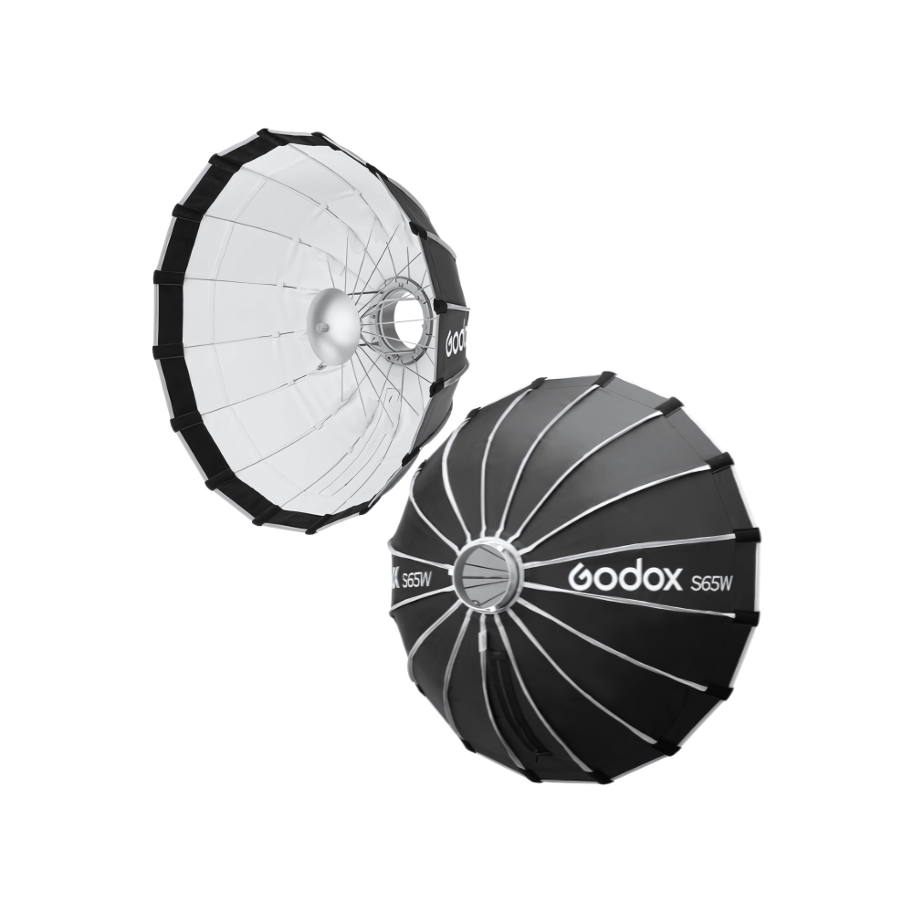 Godox S65W / 85W / 105W / 120W KIT Foldable Quick Release Umbrella Softbox Bowens Mount 65cm/85cm/105cm/120cm with Collapsible, Removable Front / Inner Diffuser, Honeycomb Grid, Beauty Dish Plate for Photography Studio Lighting Equipments
