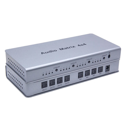 [CLEARANCE] ArgoX 4x4 Audio Matrix Switch Converter Amplifier with IR Remote Control, 100Mbps Data Rate, and 5.1 Channel Surround, DTS, Dolby-AC3, LPCM Audio Format Support | HDAF4X4