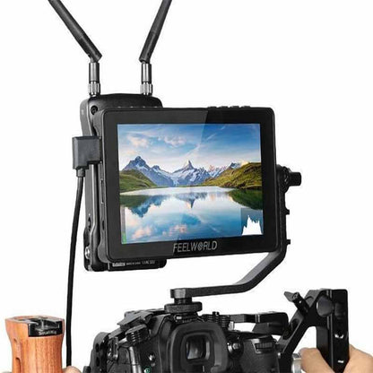 FEELWORLD F5 PRO V4 PROX 6 / 5.5 Inches Camera Field Monitor 3D LUT 450 / 1600-nit Full-HD IPS LCD Touch Screen Display Panel with 4K UHD HDMI Input & Output Loop, L-Series Battery Plate, Cold Shoe Tilt Arm for DSLR, SLR, Mirrorless Camera