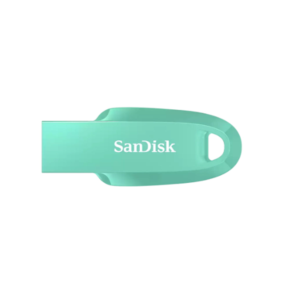 SanDisk Ultra Curve 32GB 64GB 128GB 256GB USB A 3.2 Flash Drive with 100MB/s Transfer Rate and RescuePRO Deluxe Support | Black, Green, Blue