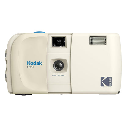 KODAK EC35 35mm Reusable Point & Shoot Film Camera with 25mm Wide-Angle Lens & Built-in Flash