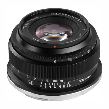 TTArtisan 50mm F/2.0 Full Frame Format Sony E | Nikon Z | Leica L | FUJIFILM X Mount Prime Lens Large Aperture Full Metal Body, MF Manual Focus, 19.2" Focusing Distance, Clicked Aperture Ring for Low Light Photography and Smooth Bokeh