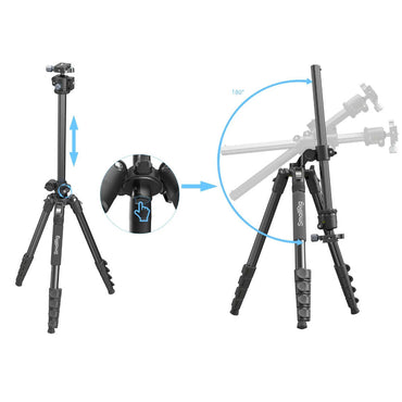 SmallRig CT25 Horizontal Overhead Photo Tripod with Smartphone Holder & Carry Bag, 164cm Max Height, Up to 5Kg Max Payload for Overhead Shots, Food Product Photography & Live Streaming | 5290