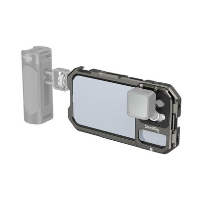 SmallRig Video Rig Cage for iPhone 13 Pro with 1/4"-20 Threads, Dual Cold Shoe, Compatible with SIRUI M-Mount 17mm Threaded Backplates and Cushioned Interior 3562