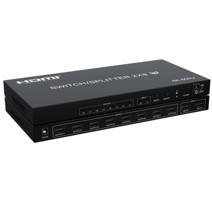 ArgoX 8-Out 2-In 4K HDMI Switcher/Splitter Multi-Screen Display Control Box with 3D Video Support for Televisions, Screen Displays, Monitors, Computers & Laptops