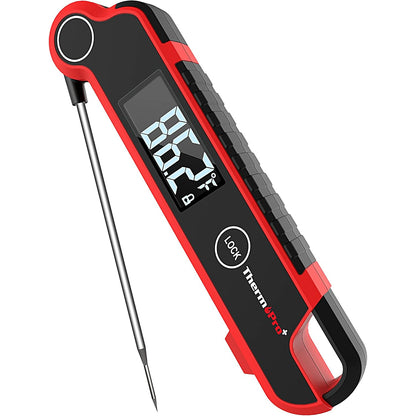 ThermoPro TP620 Instant Read Meat Thermometer Ultra-Fast Digital Probe with 2" Auto-Rotating LCD, Waterproof, Thermocouple Sensor & Motion Wake for Cooking, Grilling & BBQ