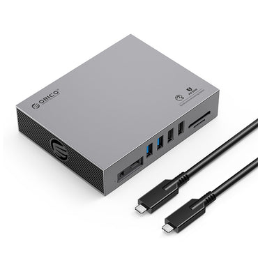[CLEARANCE] ORICO CDH-15H Type C 15-in-1 Multifunctiol Aluminum Alloy + ABS Docking Station with USB-A 3.0, USB-A 2.0, USB-C 3.0, TF/SD, 4K HDMI, 4K DP, LAN, Audio/Mic, and PD 100W for Windows 8/10 and Mac OS | Silver