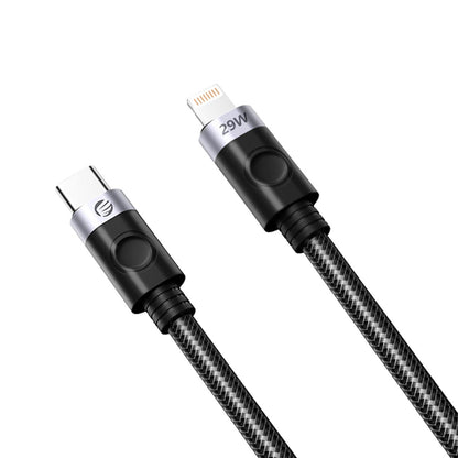 [CLEARANCE] ORICO USB C-to-Lightning 29W Fast Charging Aluminum Alloy + TPE + Woven Mesh Cable with 480 Mbps Transmission Rate for AirPods, AirPods Pro, iPhone, iPad, or iPod Touch | Black