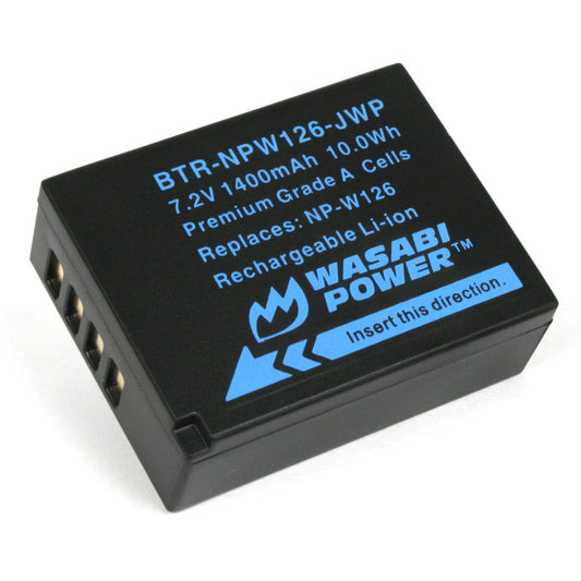 Wasabi Power NP-W126 NPW126 7.2V 1400mAh Battery for Fujifilm HS30EXR, X-A1 X-A5 X-A10, X-E1 X-E2 X-E2s X-E4, X-H1, X-M1, X-Pro1 X-Pro2 X-Pro3, X100F X100V Mirrorless Camera