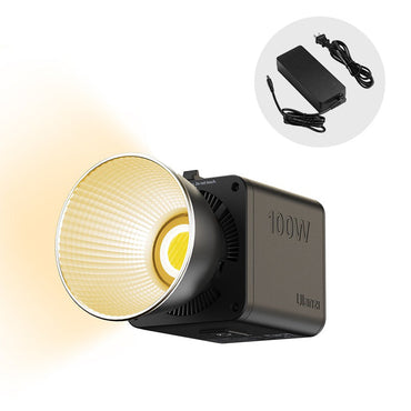 Ulanzi ML100Bi 100W Bi-Color COB Video Light 2700-6500K CCT with 8 Lighting Effects, Mini Bowens Mount, LCD Display, Adjustment Knob, 5000mAh Built-in Battery, DC & USB C Charging Ports for Photography, Studio Lighting and Equipment