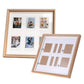 Pikxi 2-in-1 Wooden Photo Frame with 2-Slot 4R Picture Divider and 6-Slot Instax Mini Film Divider with Stand
