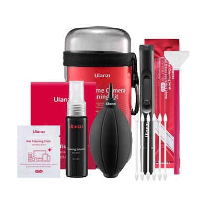 [CLEARANCE] Ulanzi CO28 26 in 1 Full Frame Camera Cleaning Kit with Pre-Moistened Cleaning Swab, Cloth, Alcohol Free Spray Solution, Air Blower, Lens Pen Pro and Cotton Swabs with Round Case | C061GBB1